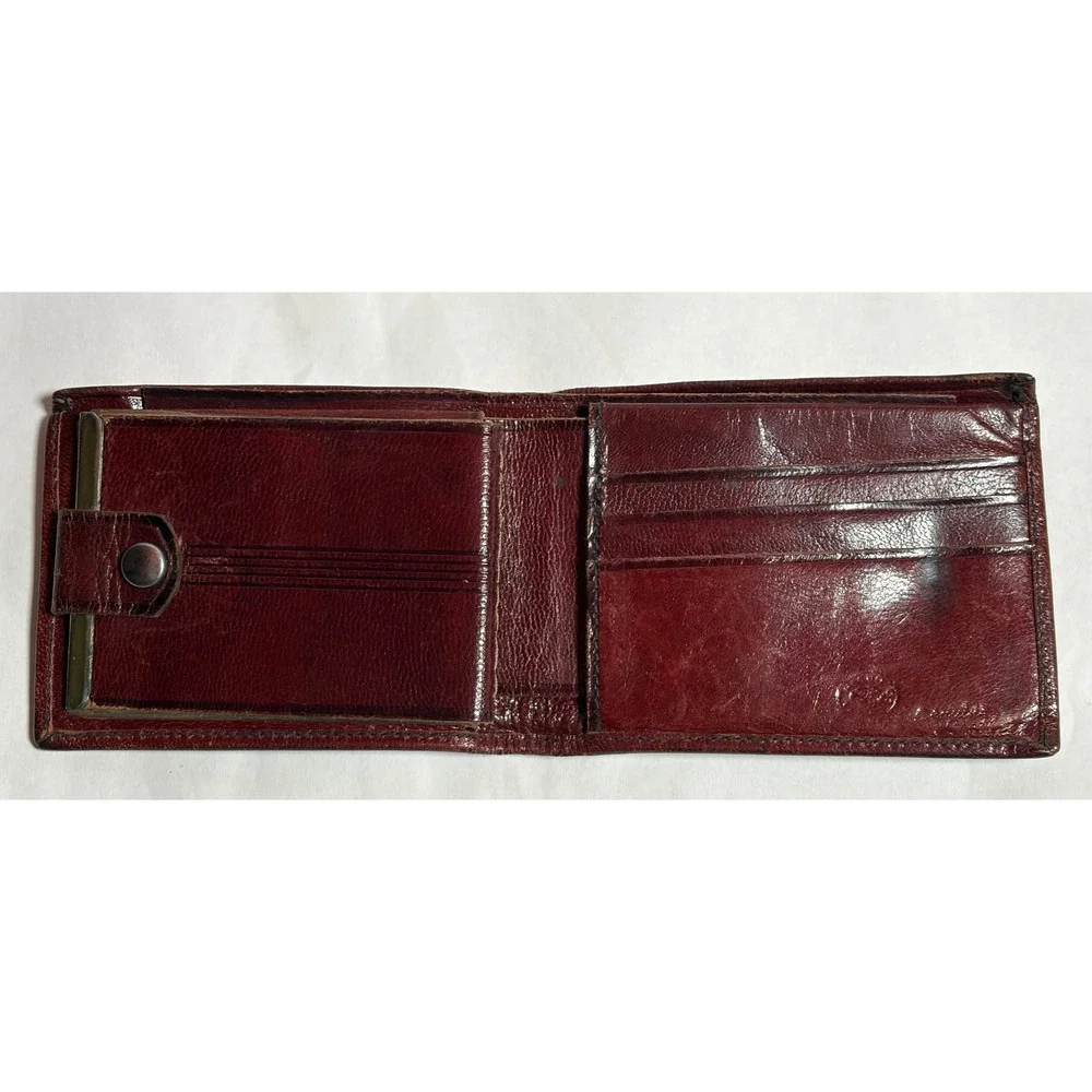 Vtg Mexican Tooled Leather Bifold Wallet‎ Cowboy Boot Hair-On Cowhide DAMAGED